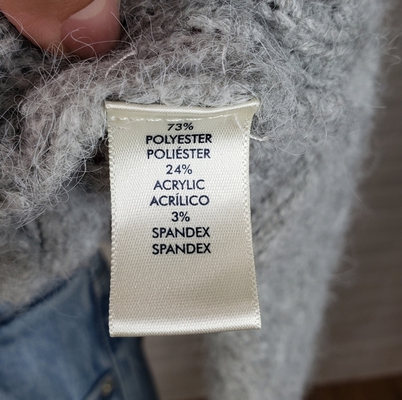 BKE Grey Quarter Zip Mock Neck Eyelash Sweater size Xtra Small - Picture 8 of 9